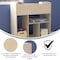 Flash Furniture Bright Beginnings Commercial Grade Double Sided Space Saving Wooden Mobile Storage Cart with Locking Caster Wheels & 10 Storage Compartments, Natural MK-KE24244-GG - alternate 7